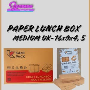 "PAPER LUNCH BOX ""M""(MEDIUM) KRAFT UK-16X9X4,5 ISI 100'PCS"